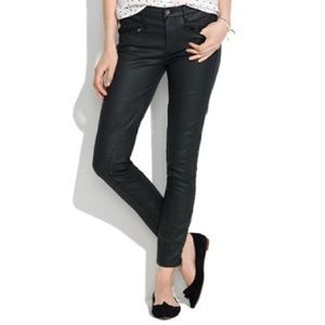 Madewell black coated motto skinny jeans size 28